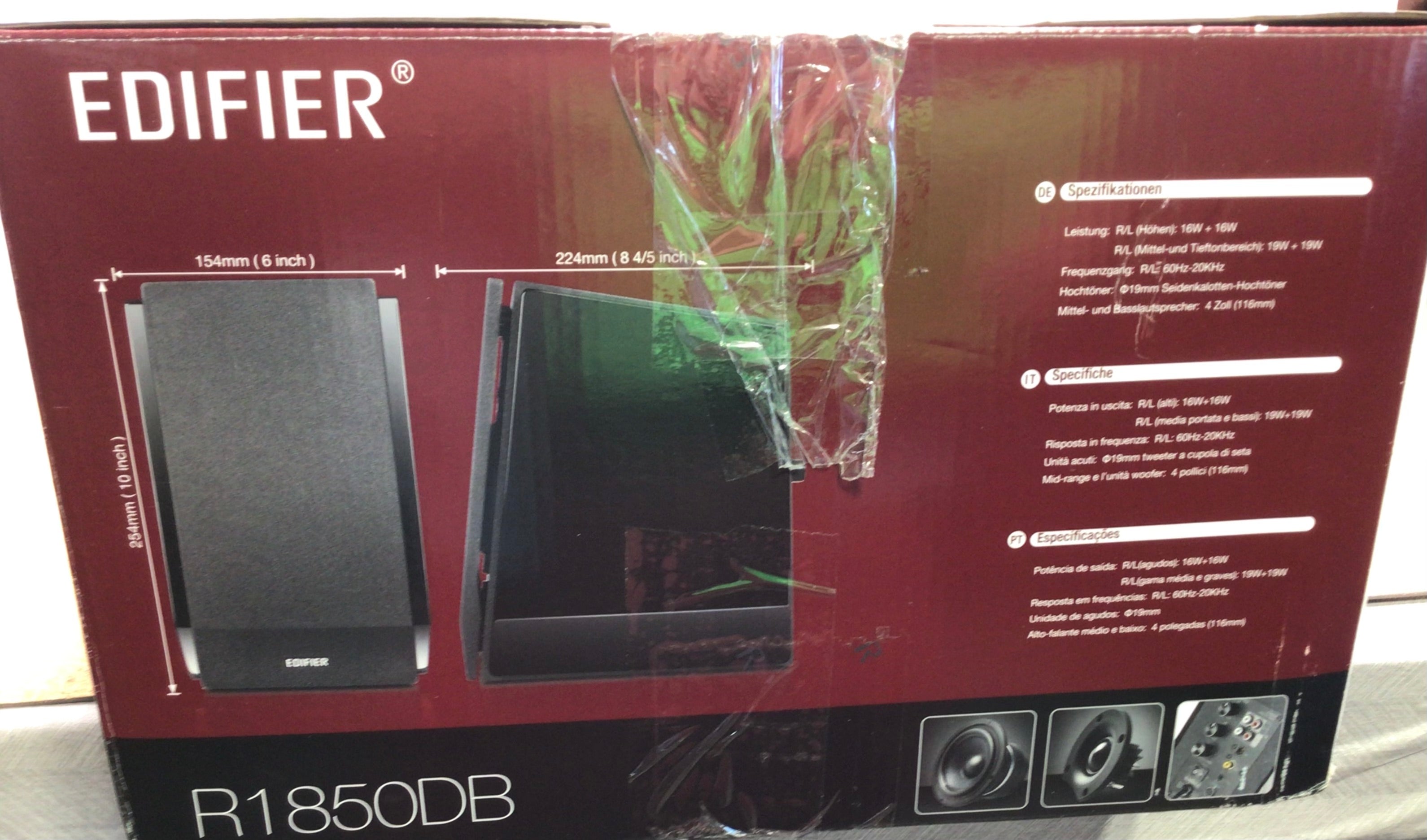 Edifier R1850DB Active Bookshelf Speakers **Still in original packaging.** (7780160602350)